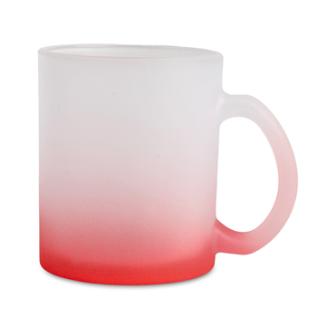 Glass mug frosted gradient red