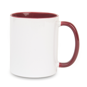 Combo white mug - chestnut inside and handle
