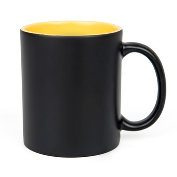 Mug for engraving matte black - inner yellow carton 36 pcs.