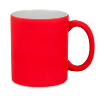 Neon mug rubberized surface - red