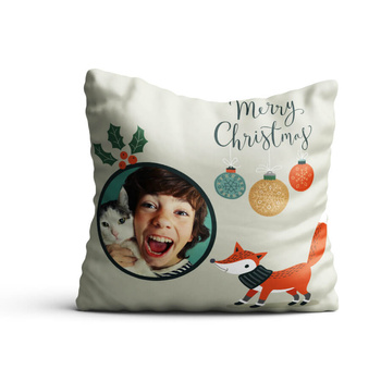 Photo soft pillowcase - Christmas Fox pattern