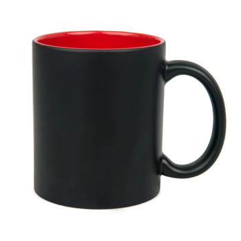 Mug for engraving matte black -inside red