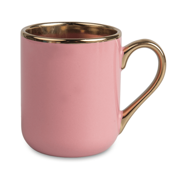 Elegant mug handle and rim gold - pink