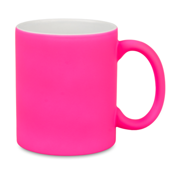 Neon mug rubberized surface - pink