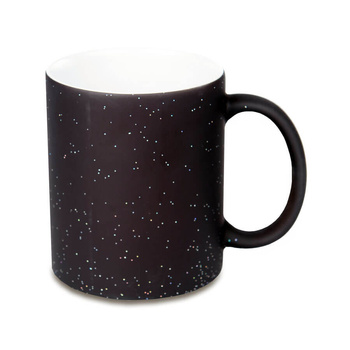 Magic mug matte black - glitter