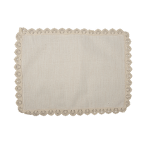 Linen table mat with lace trim - 42cmx32cm (set of 4 pcs)