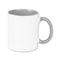 Combo white mug - handle and inside gray