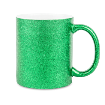 Glitter mug green carton 36 pcs.