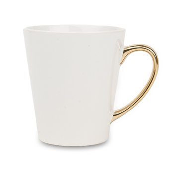 White latte cup - gold handle carton 36 pcs.