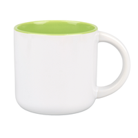 White mug 400 ml wide - light green inside