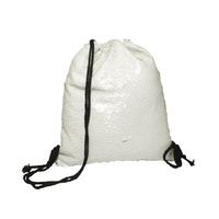 Backpack-bag with sequins - white
