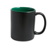 Magic mug matte black - inside green