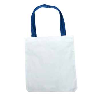 Shoulder bag white 36.5x33.5 cm - handle blue