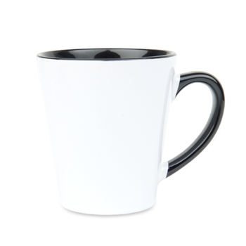 White Latte mug - inside and handle black