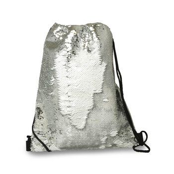 Backpack-bag with sequins - silver