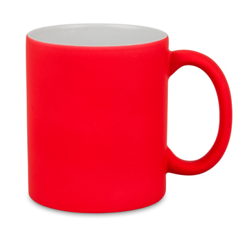 Neon mug rubberized surface - red