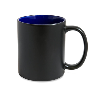 Magic mug matte black - navy blue inside, carton 36 pcs.