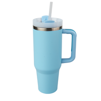 Travel steel mug 1200 ml engraved/UV - light blue