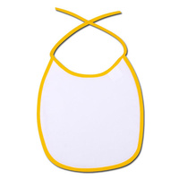 Baby bib - yellow piping (set of 5pcs.)