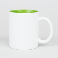 Mug for engraving white matte - light green inside