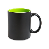 Magic mug matte black - light green inside, carton 36 pcs.