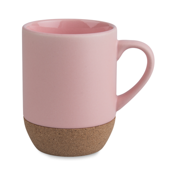 Mug 250 ml matte with cork bottom light color pink