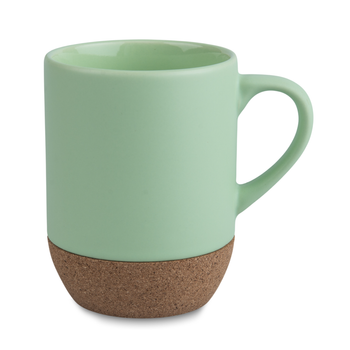 Mug 250 ml matte with cork bottom light color green