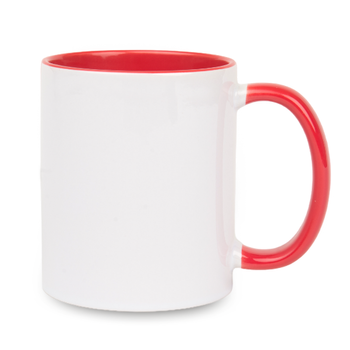 Combo white mug - handle and inside red carton 36 pcs.