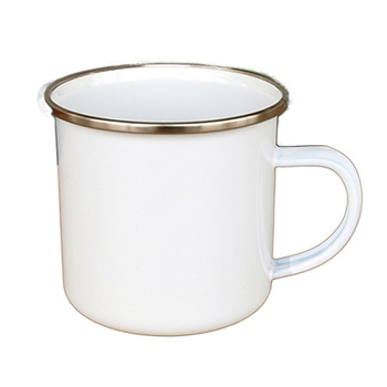 Steel mug - enameled HQ 300 ml, silver rim carton 48 pcs.