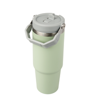 Trip 900 ml steel mug engraved/UV - light green