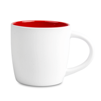 Boston mug for engraving matte white - inside red