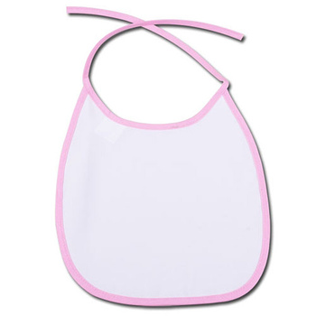 Baby bib - pink piping (set of 5pcs.)