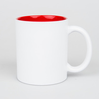 Mug for engraving white matte - inside red