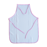 White apron - pink piping (set of 5pcs.)