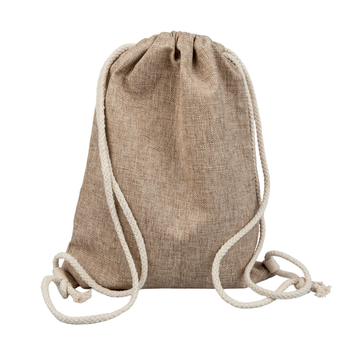 Linen backpack-bag 30x40 cm - dark beige