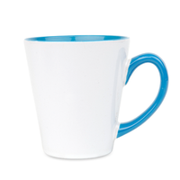 White Latte mug small - inner and ear light blue carton 36 pcs.
