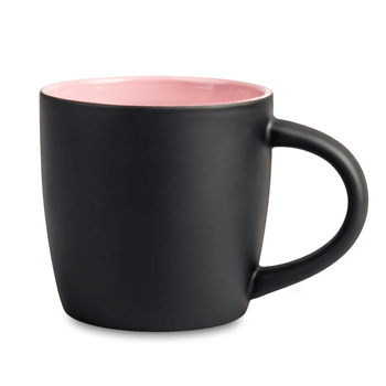 Boston mug for engraving matte black - pink inside
