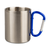 Steel mug 300 ml - blue carabiner set of 20pcs