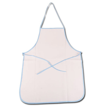 White apron - blue piping (set of 5pcs.)