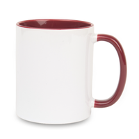 Combo white mug - chestnut inside and handle