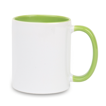 Combo white mug - handle and inside light green carton 36 pcs.