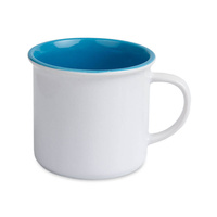 White mug 250 ml Camper light blue inside