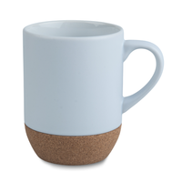 Mug 250 ml matte with cork bottom white