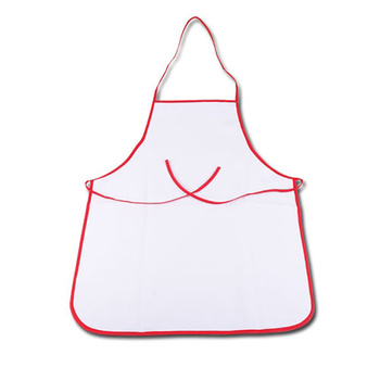 White apron - red piping (set of 5pcs.)