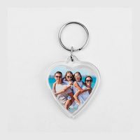 CR_COR acrylic key ring - heart (kpl. 5 pcs.)