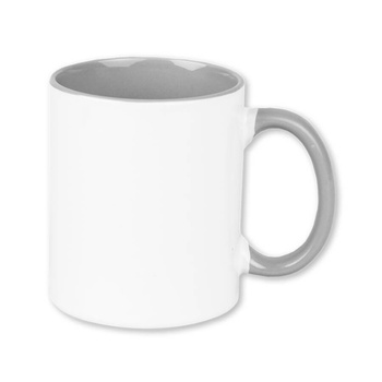 Combo white mug - gray inside and handle - carton 36 pcs.