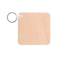 Key ring natural wood square (double-sided) Unisub (4799)
