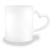 White mug - heart handle