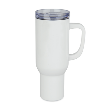 Trek 1200 ml steel mug with handle white