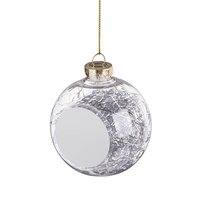 Christmas tree bauble silver thread - 80 mm for sublimation